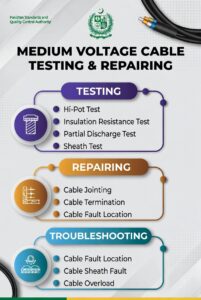 MV cable fault testing